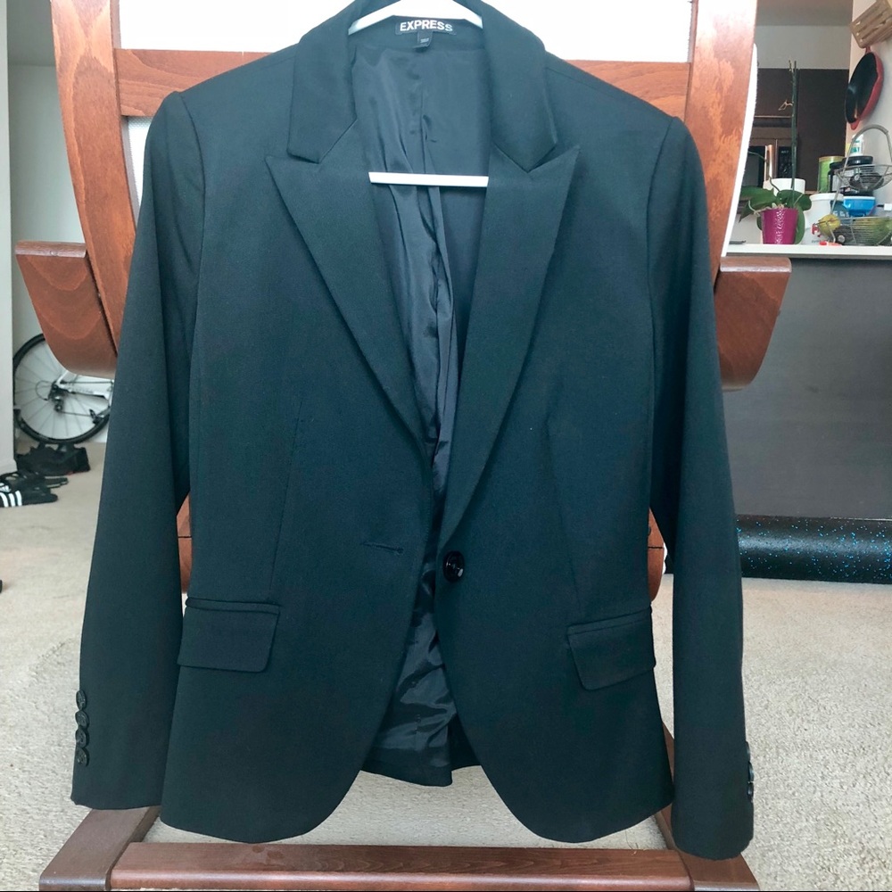 Express notch collar one button blazer